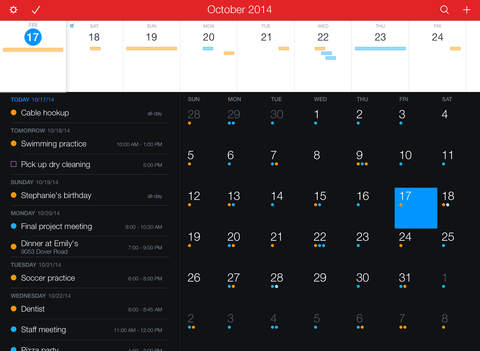 Calendar task view